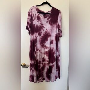 Lane Bryant Short Sleeve Tie Dye Midi Swing Style Dress in Size 18/20